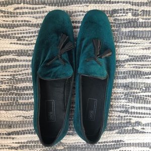 ASOS velvet green women’s loafer, size 8.5